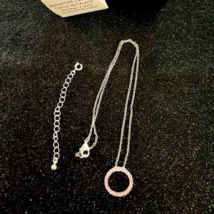 Birthstone crystal circle necklace/October